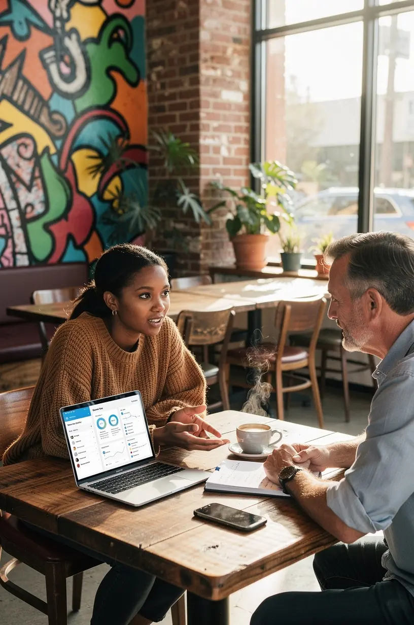Clean and organized workspace with multiple monitors displaying automation software dashboards.